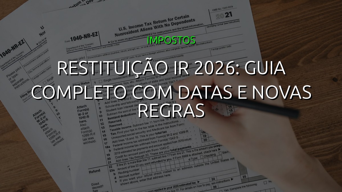Restituição IR 2026: Guia Completo com Datas e Novas Regras
