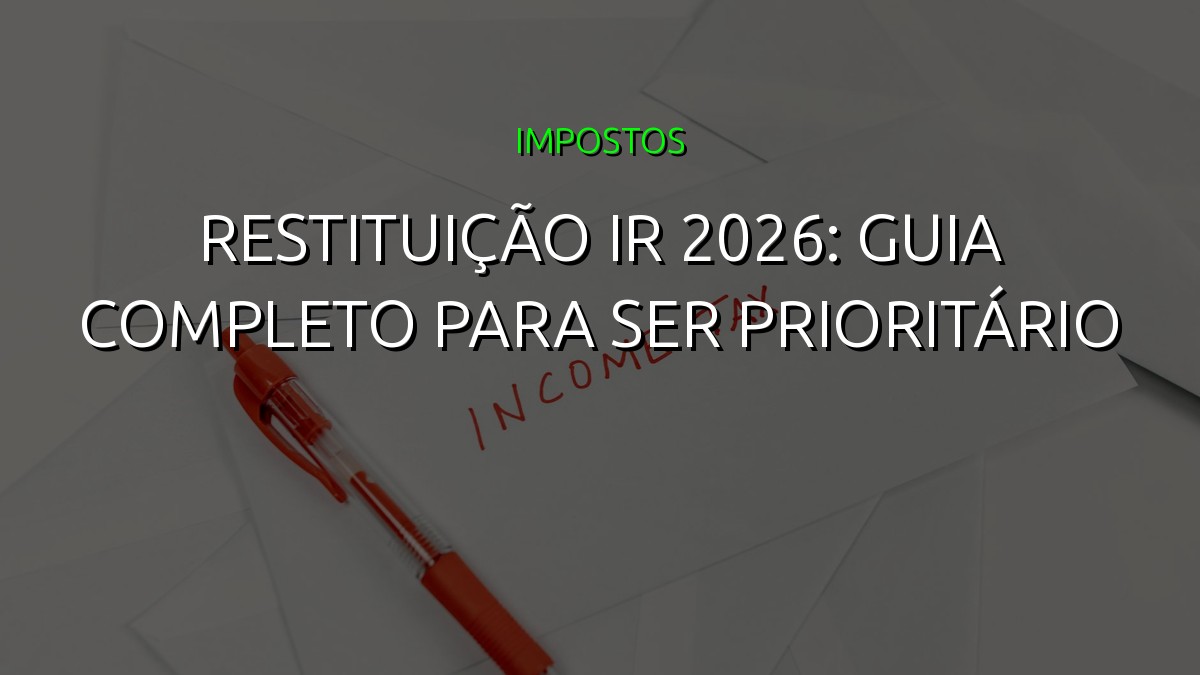 Restituição IR 2026: Guia Completo Para Ser Prioritário