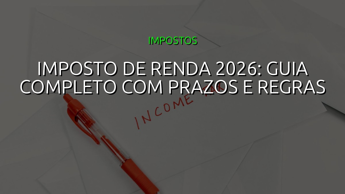 Imposto de Renda 2026: Guia Completo com Prazos e Regras