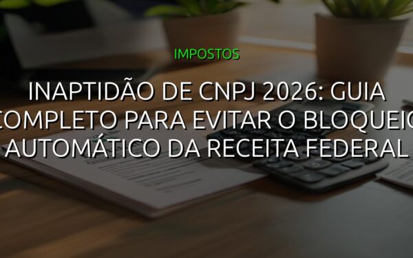 Inaptidão de CNPJ 2026: Guia Completo para Evitar o Bloqueio Automático da Receita Federal