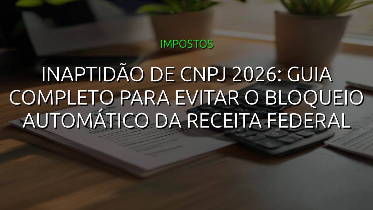 Inaptidão de CNPJ 2026: Guia Completo para Evitar o Bloqueio Automático da Receita Federal