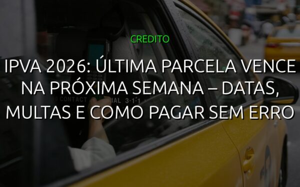 IPVA 2026: Última Parcela Vence na Próxima Semana – Datas, Multas e Como Pagar sem Erro