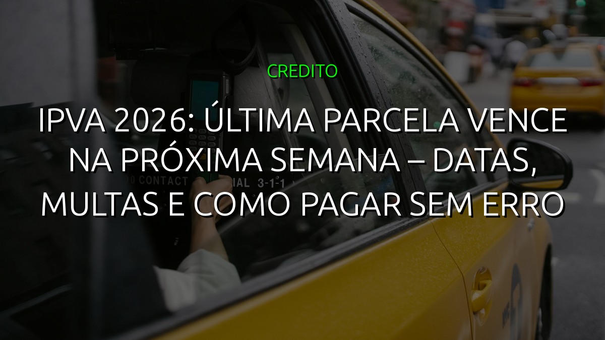 IPVA 2026: Última Parcela Vence na Próxima Semana – Datas, Multas e Como Pagar sem Erro