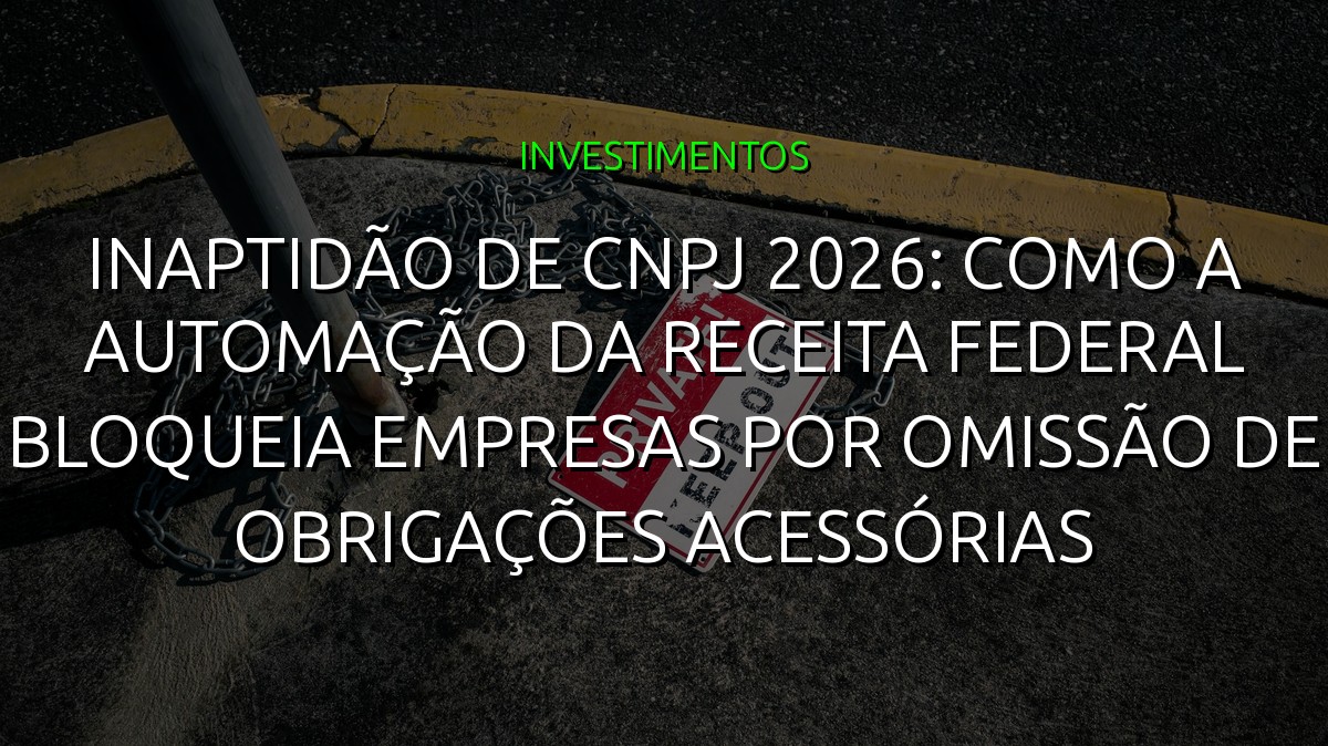 Inaptidão de CNPJ 2026: Como a Automação da Receita Federal Bloqueia Empresas por Omissão de Obrigações Acessórias