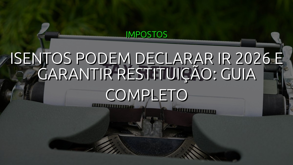 Isentos podem declarar IR 2026 e garantir restituição: guia completo