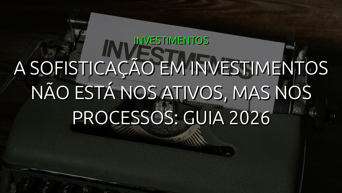 A sofisticação em investimentos não está nos ativos, mas nos processos: guia 2026
