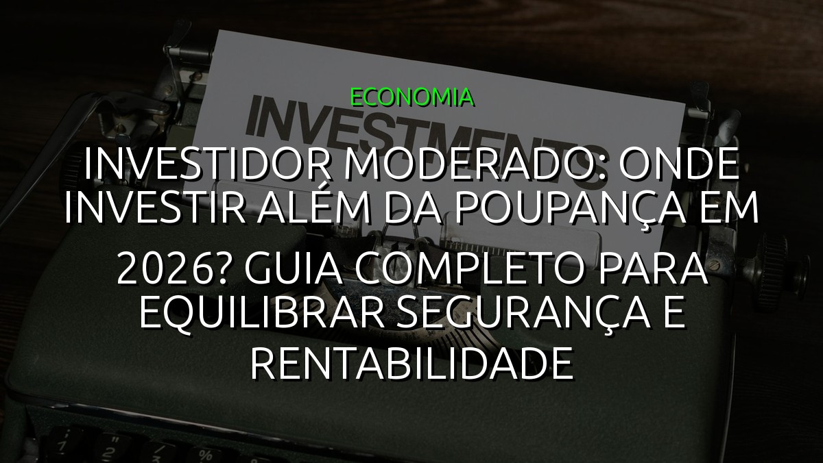 Investidor moderado: onde investir além da poupança em 2026? Guia completo para equilibrar segurança e rentabilidade
