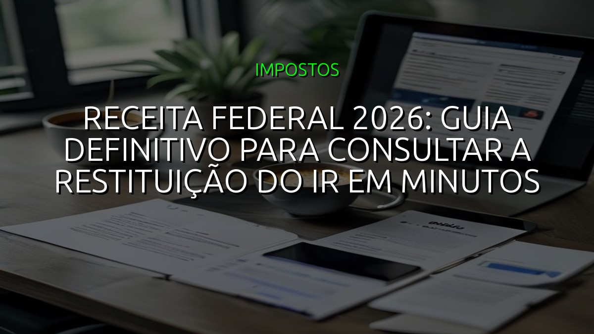 Receita Federal 2026: Guia Definitivo para Consultar a Restituição do IR em Minutos