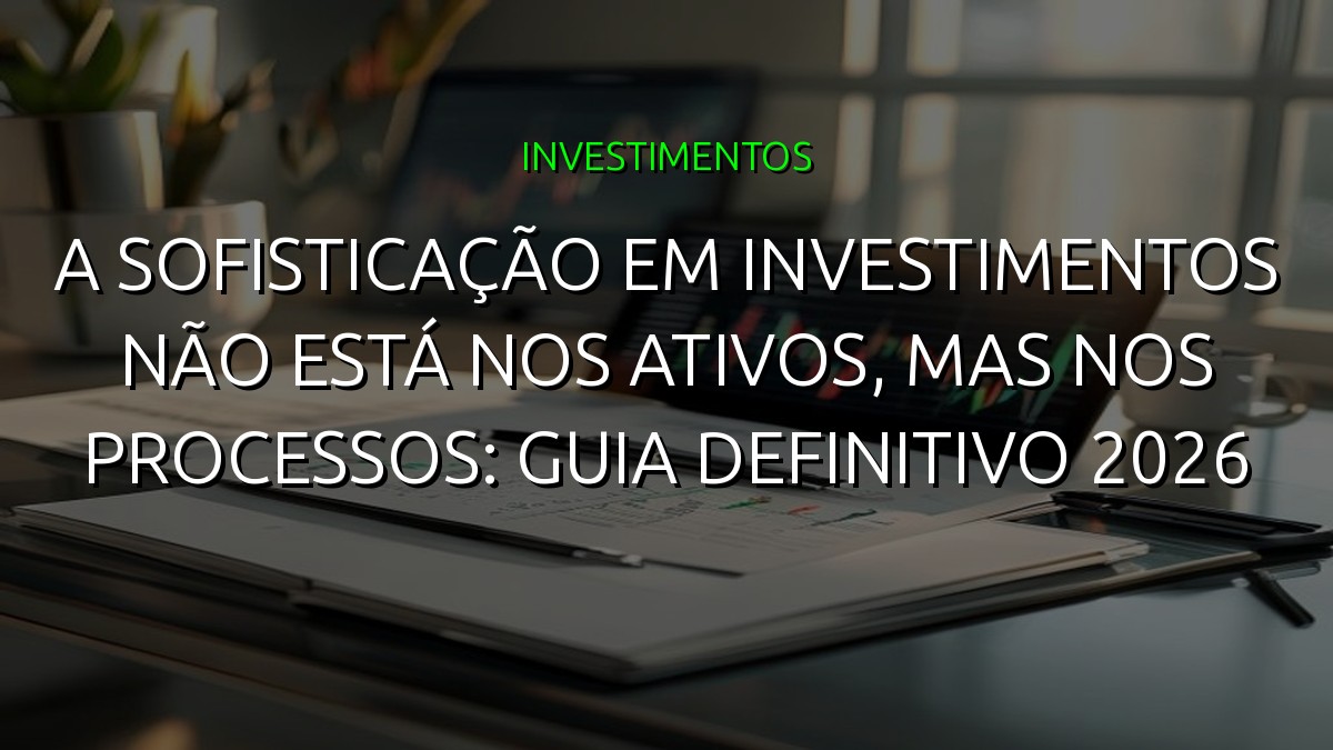 A sofisticação em investimentos não está nos ativos, mas nos processos: guia definitivo 2026